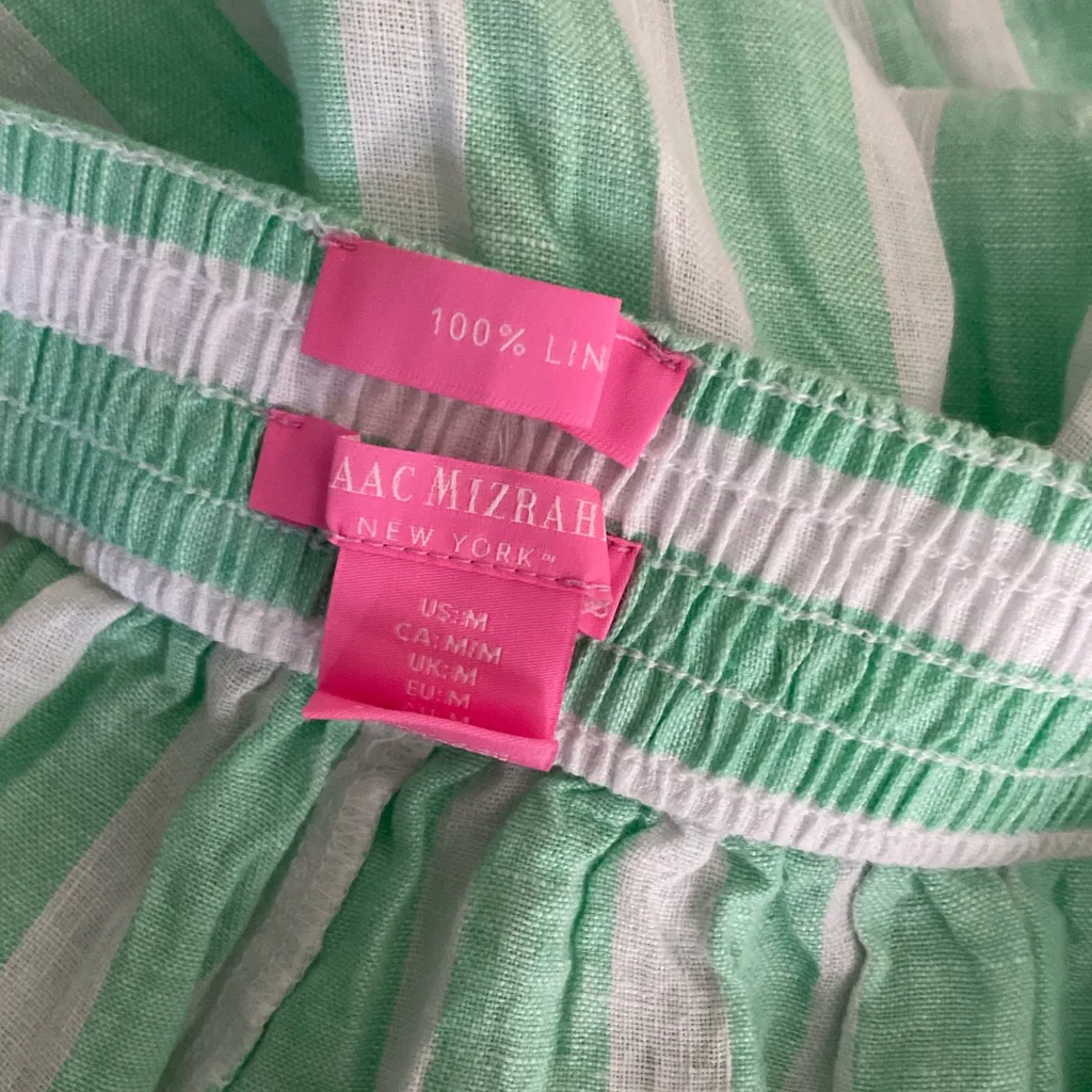 Isaac Mizrahi Linen Striped Cropped Pullon Pants - Image 4