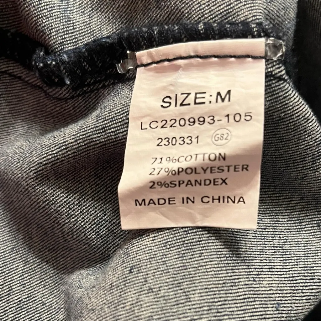 luvamia Women Casual Sleeveless Pocketed Denim Dress Blue Size M - Image 5