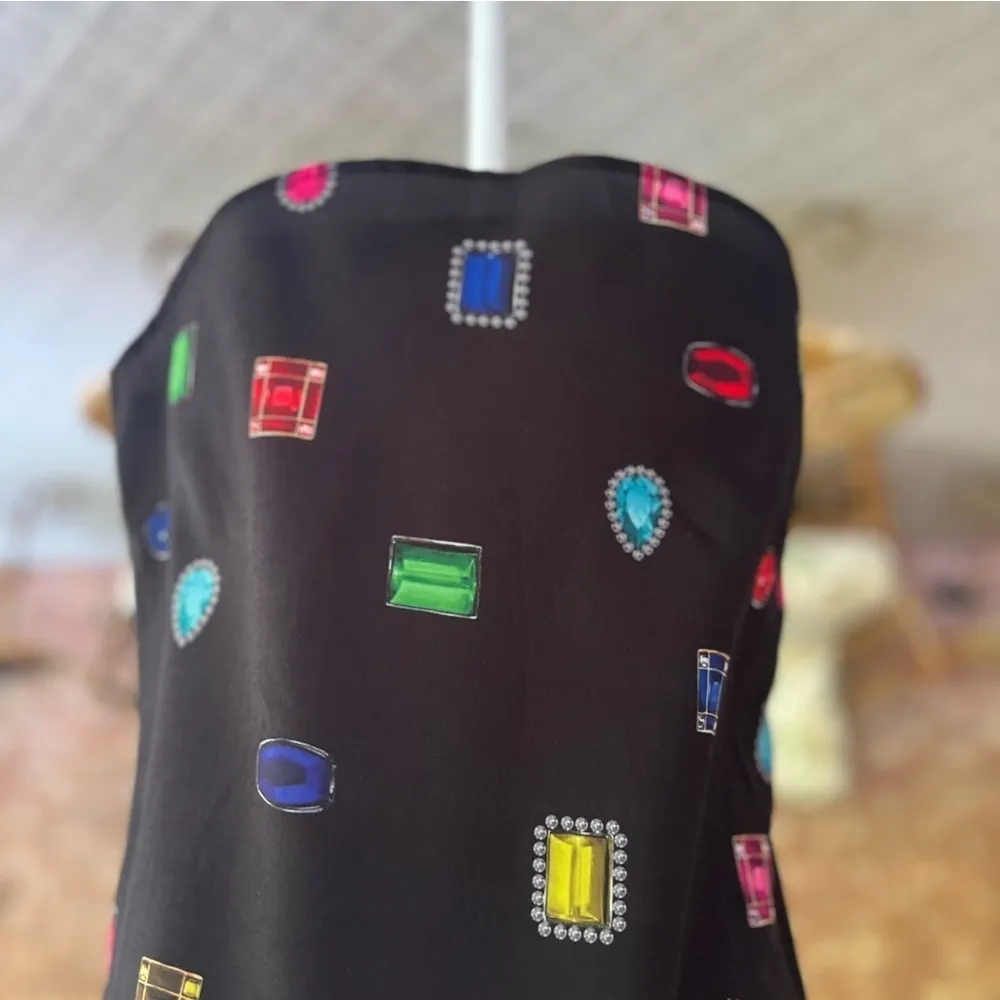 Cece by Cynthia Steffe Top Black Jewel Stone Short Top XS Cocktail Party Chic - Image 12