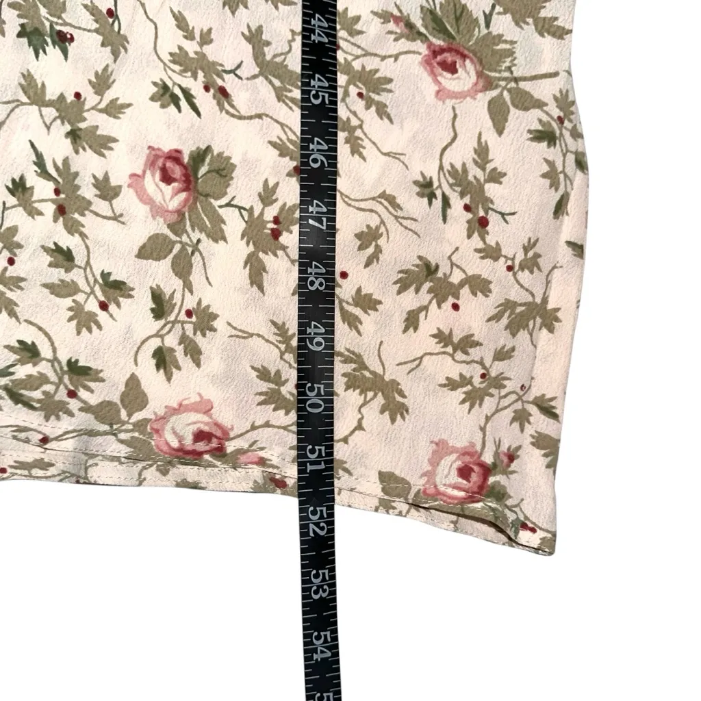 Nostalgia Vintage Cream Floral Short Sleeve Midi Dress LARGE Size M - Image 7