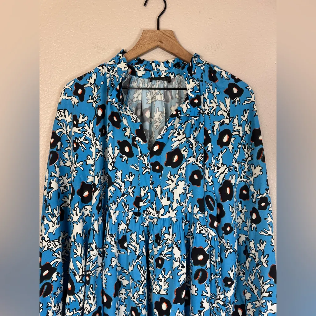 $420 Stine Goya Jasmine Dress in Blue Cosmos Flower Viscose 987 size Medium - Image 9