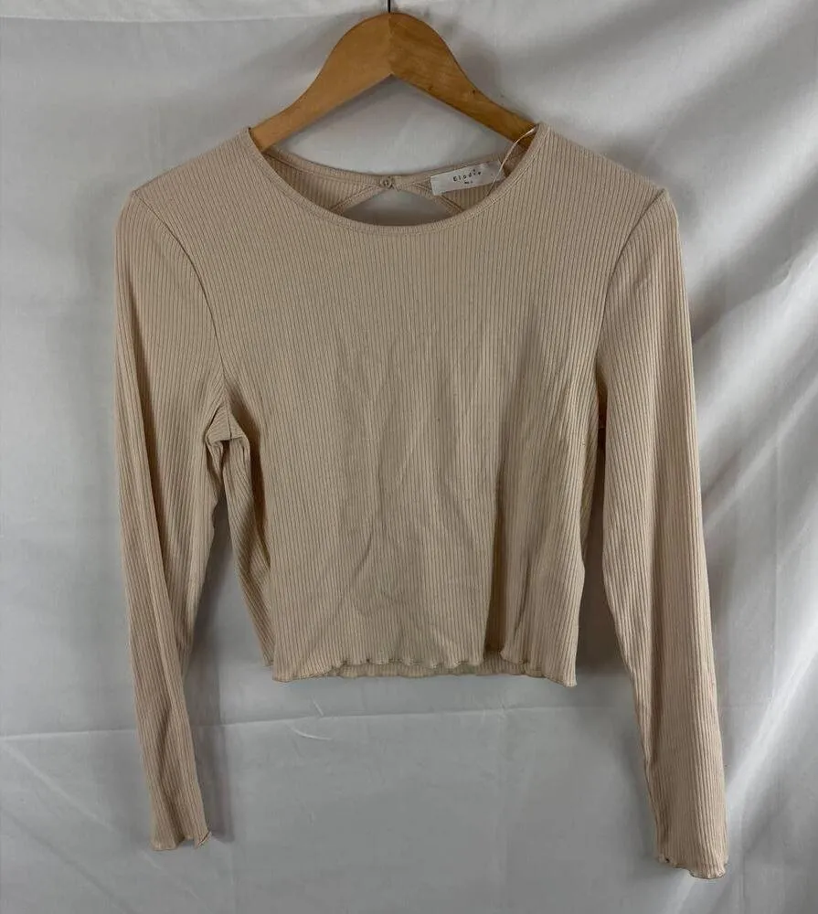NWOT Elodie Ribbed Long Sleeve Open Back Top L - Image 4