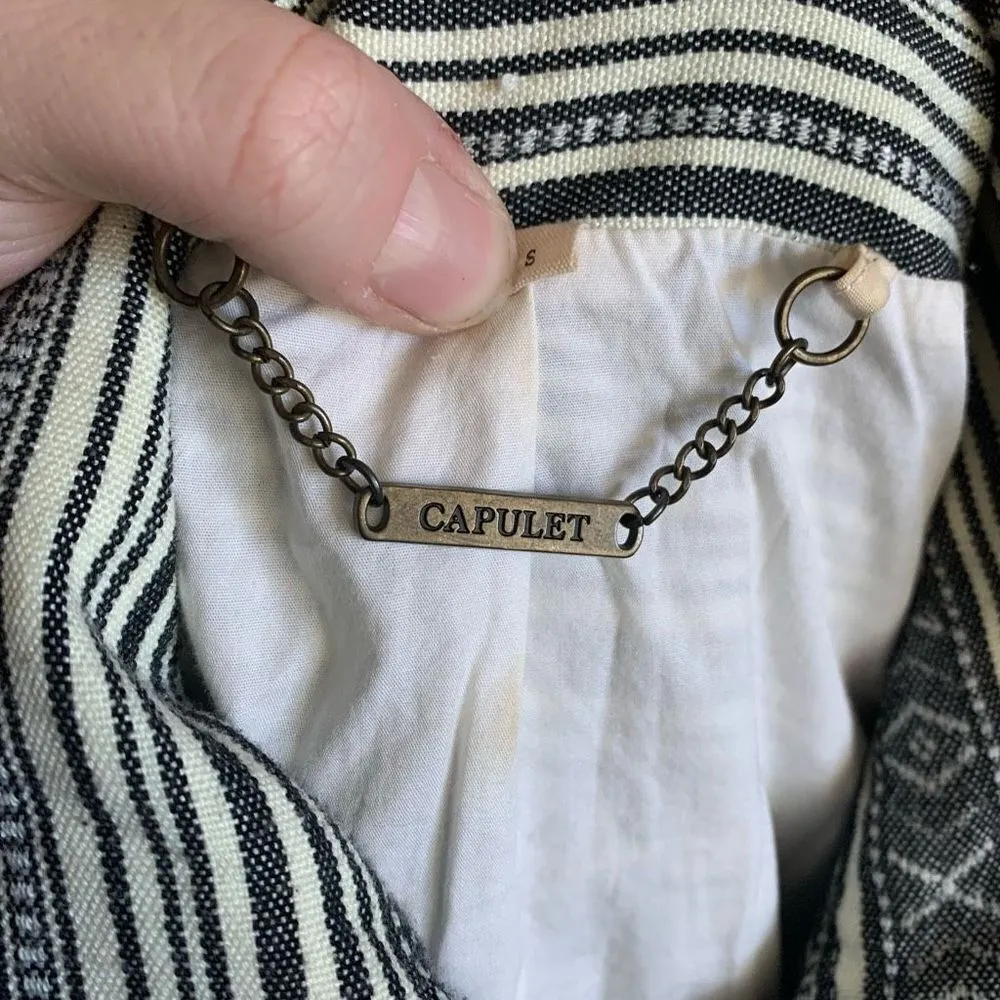 Capulet Anthropologie  Anorak striped hooded S jacket - Image 4