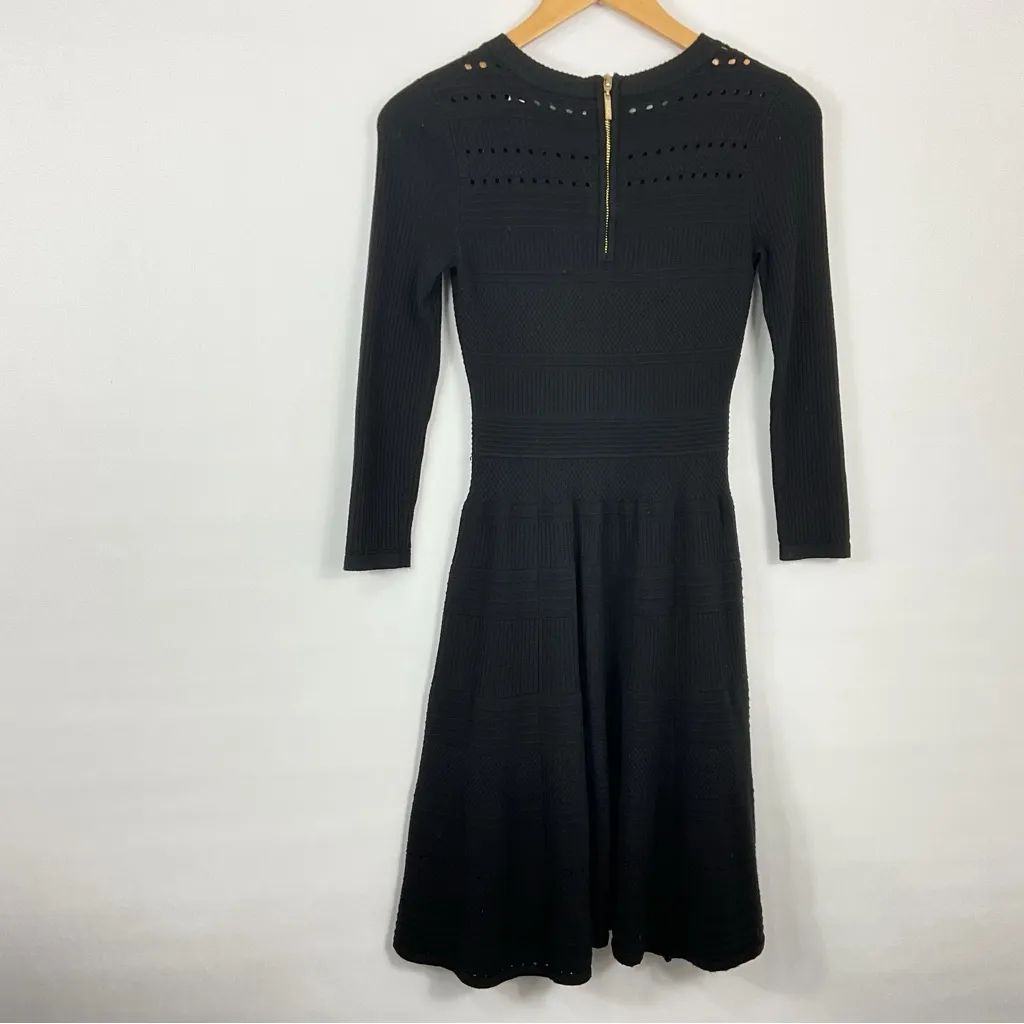 Eliza J‎ Black Fit & Flare Sweater Dress Size XS - Image 4