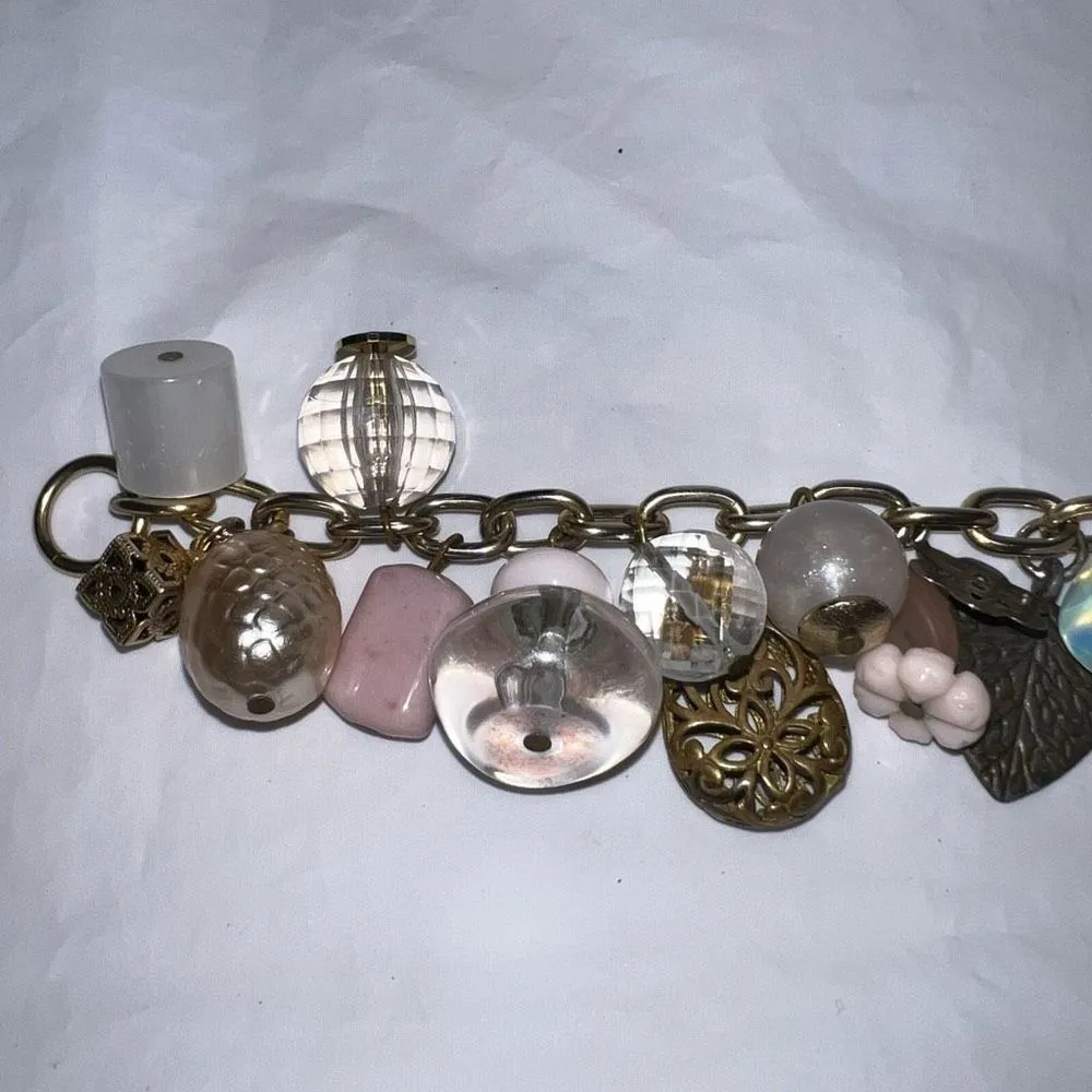 Lenora‎ Dame Vintage Pink And Filigree Bauble Charm Bracelet (discontinued ) Gold - Image 8