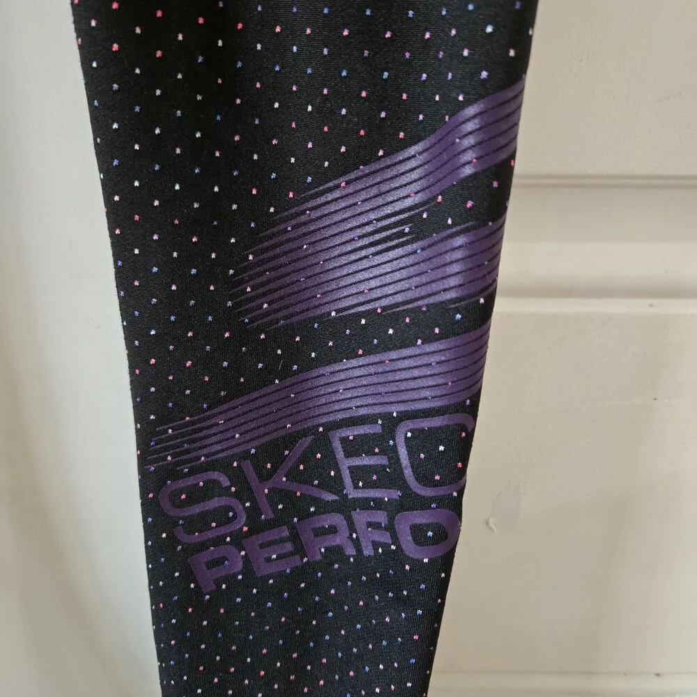 Skechers Performance Sport Women's Leggings Size Small Black With Rainbow Dots - Image 2