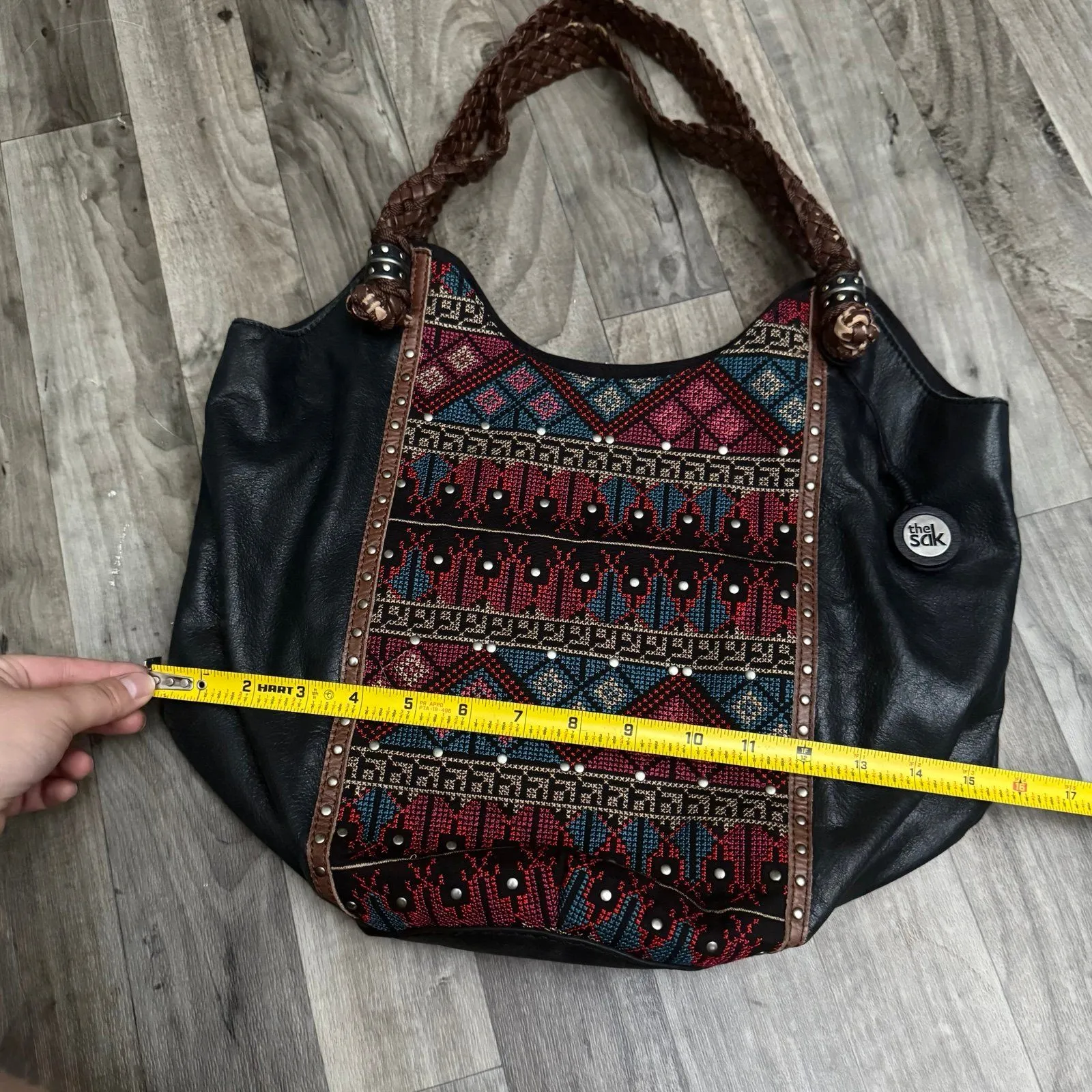 The Sak Indeo tribal bohemian indie patterned leather shoulder hobo bag - Image 3