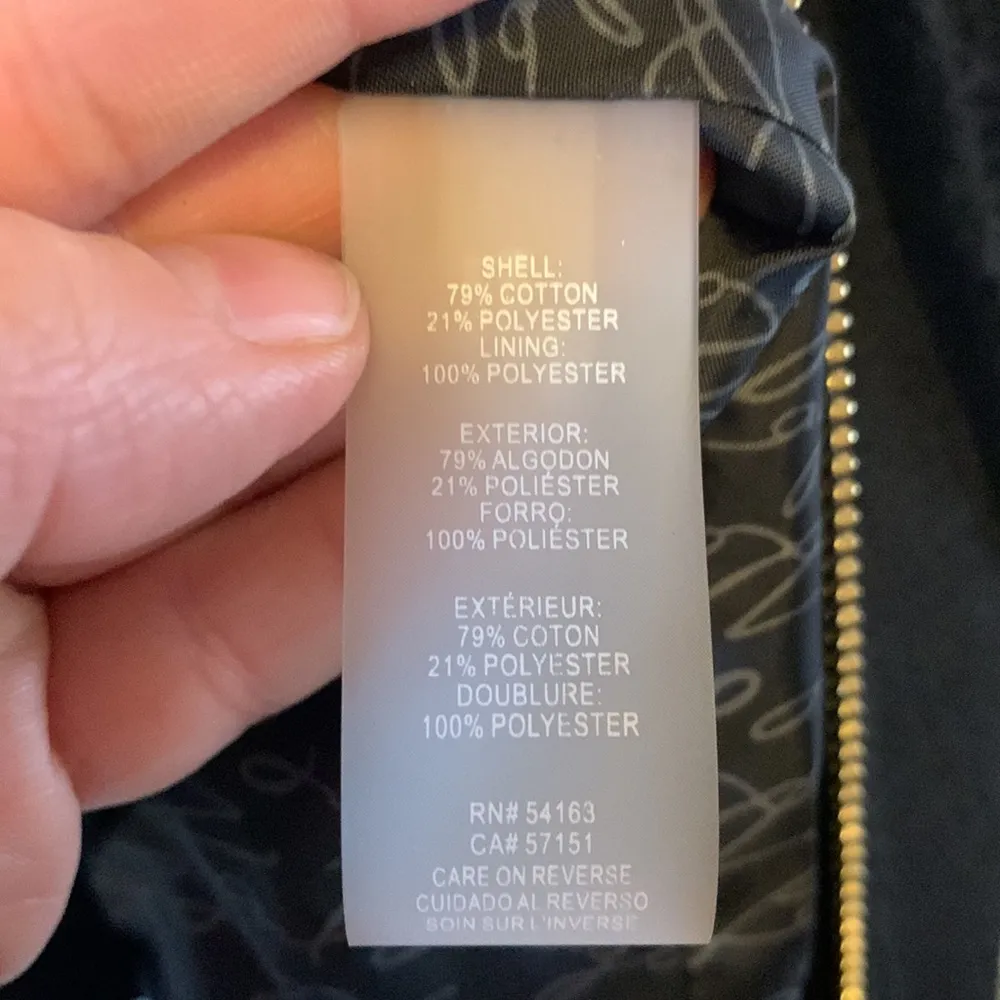 Karl LAGERFELD Paris Black Blazer with Fuzzy Trim Full Zip/Zippered Wrists Sz 6 - Image 5