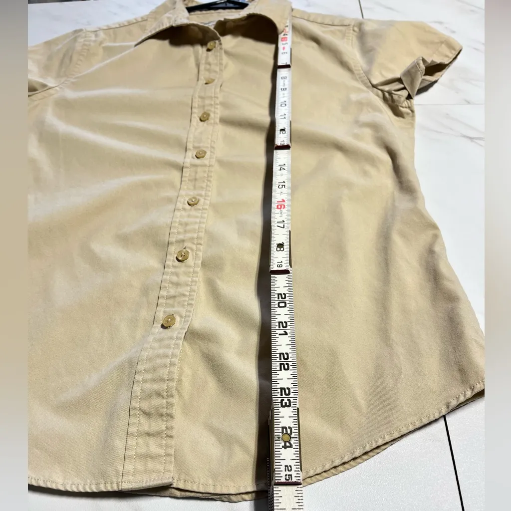 ANDROGYNOUS FOX Swift Fox Button Up Short Sleeve Stone Fox Size XS - Image 7