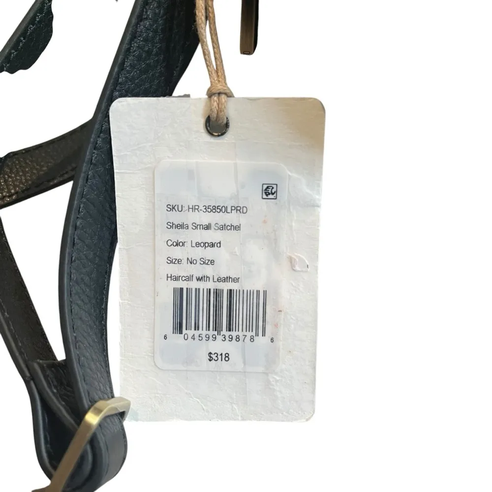 NWT, HOBO Sheila Leopard Satchel Leather Haircalf Attachable Crossbody Handbag - Image 15