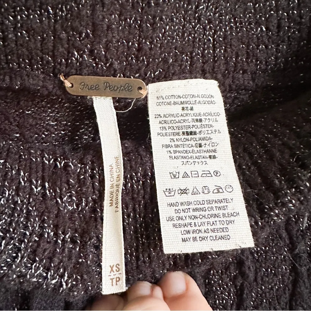 FREE PEOPLE Road Trip Jogger Pants Black Sweater Knit Harem, Size XS Run Big - Image 14