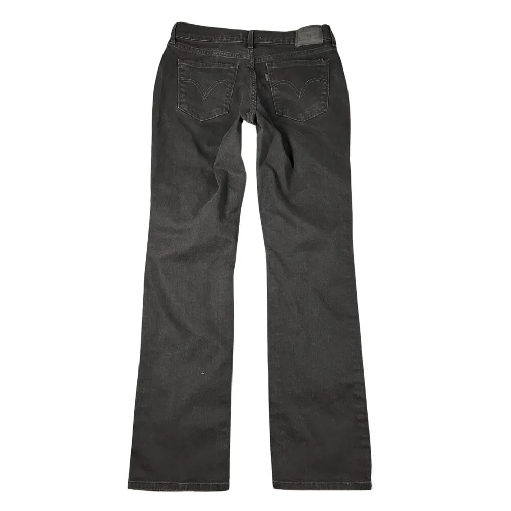 Levis 505 Womens 29 Straight Black Denim Jeans Flat Front 5 Pocket Design - Image 10