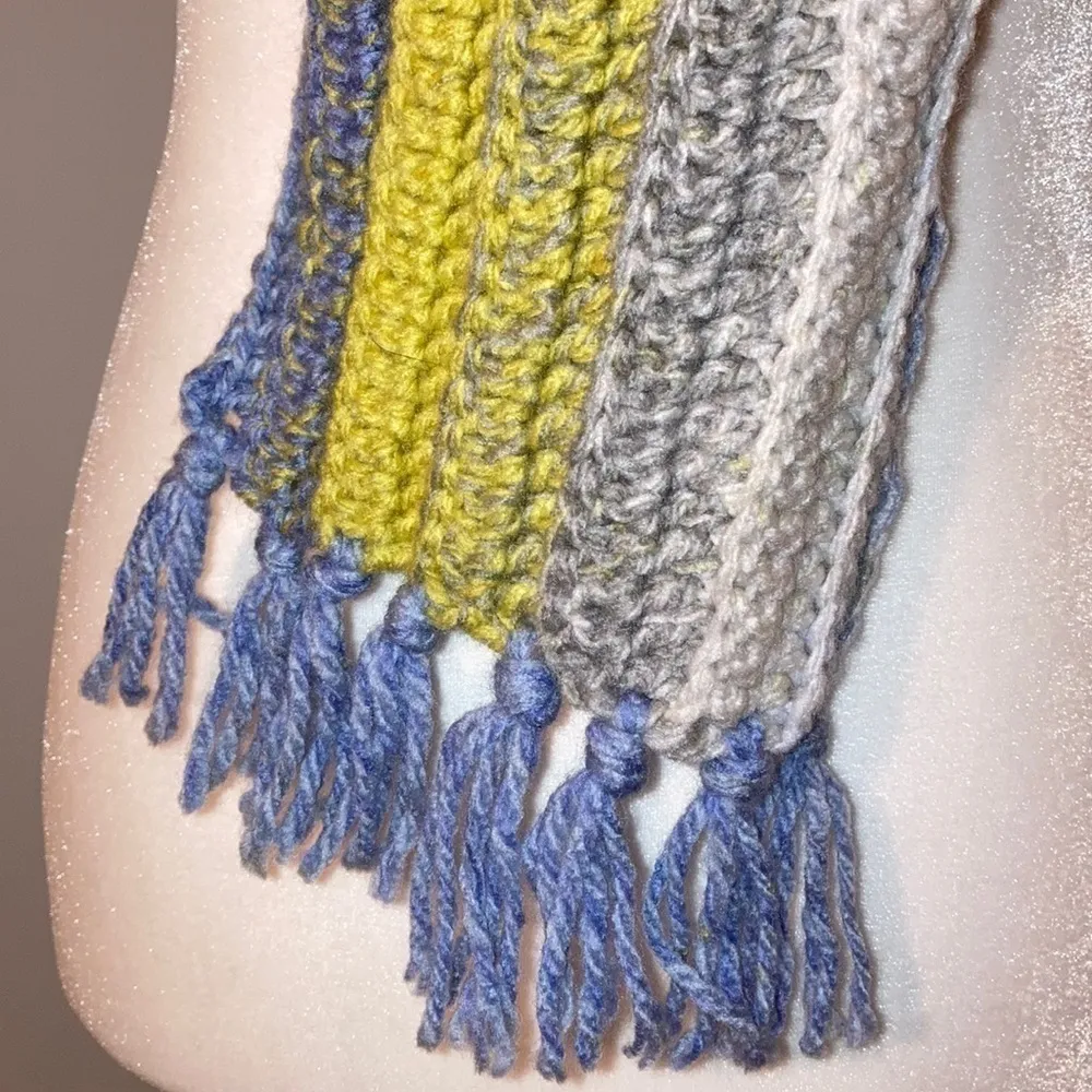 Homemade Knit Scarf Blue - Image 6
