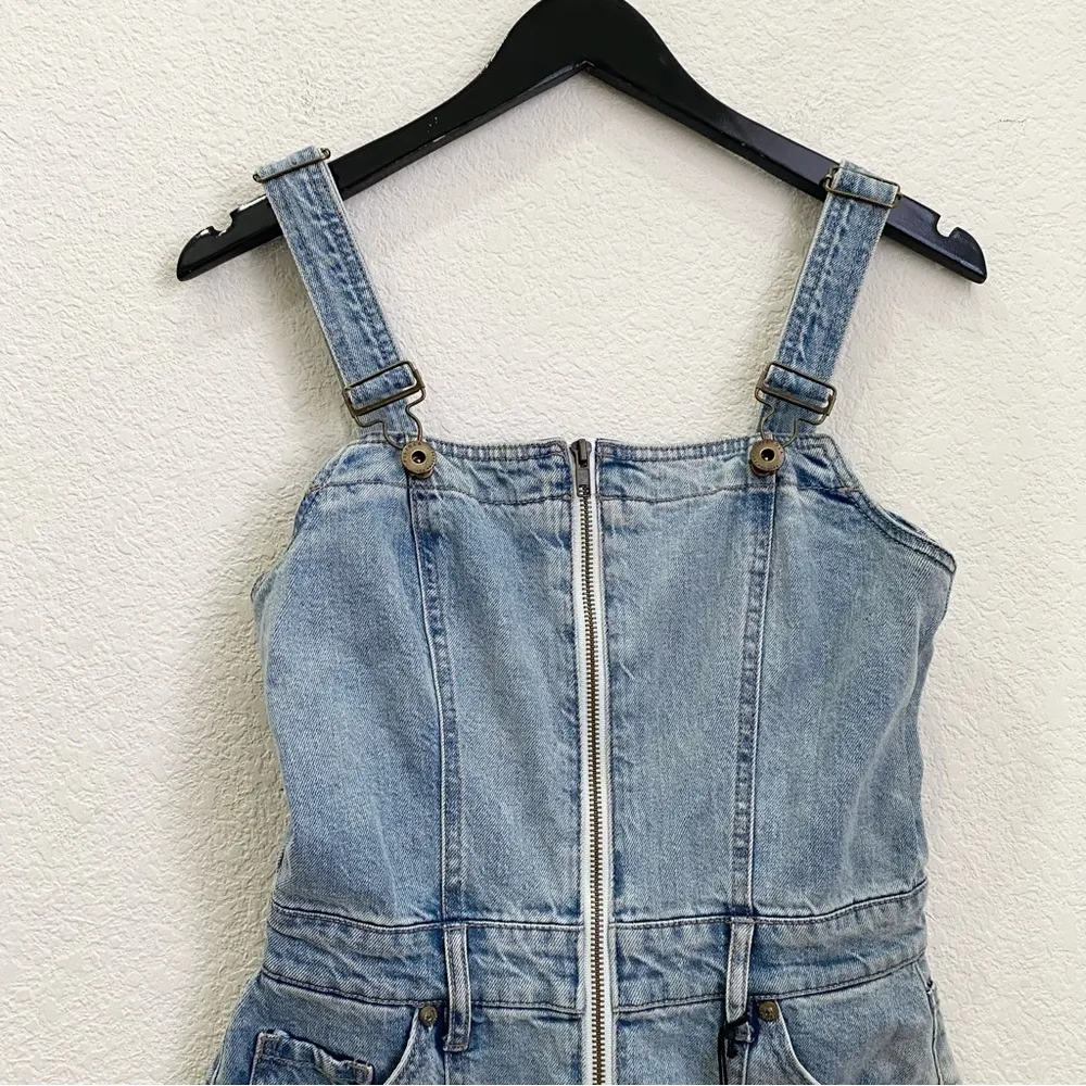 PISTOLA Nina Front Zip Denim Jumper Dress Size S NWT - Image 7