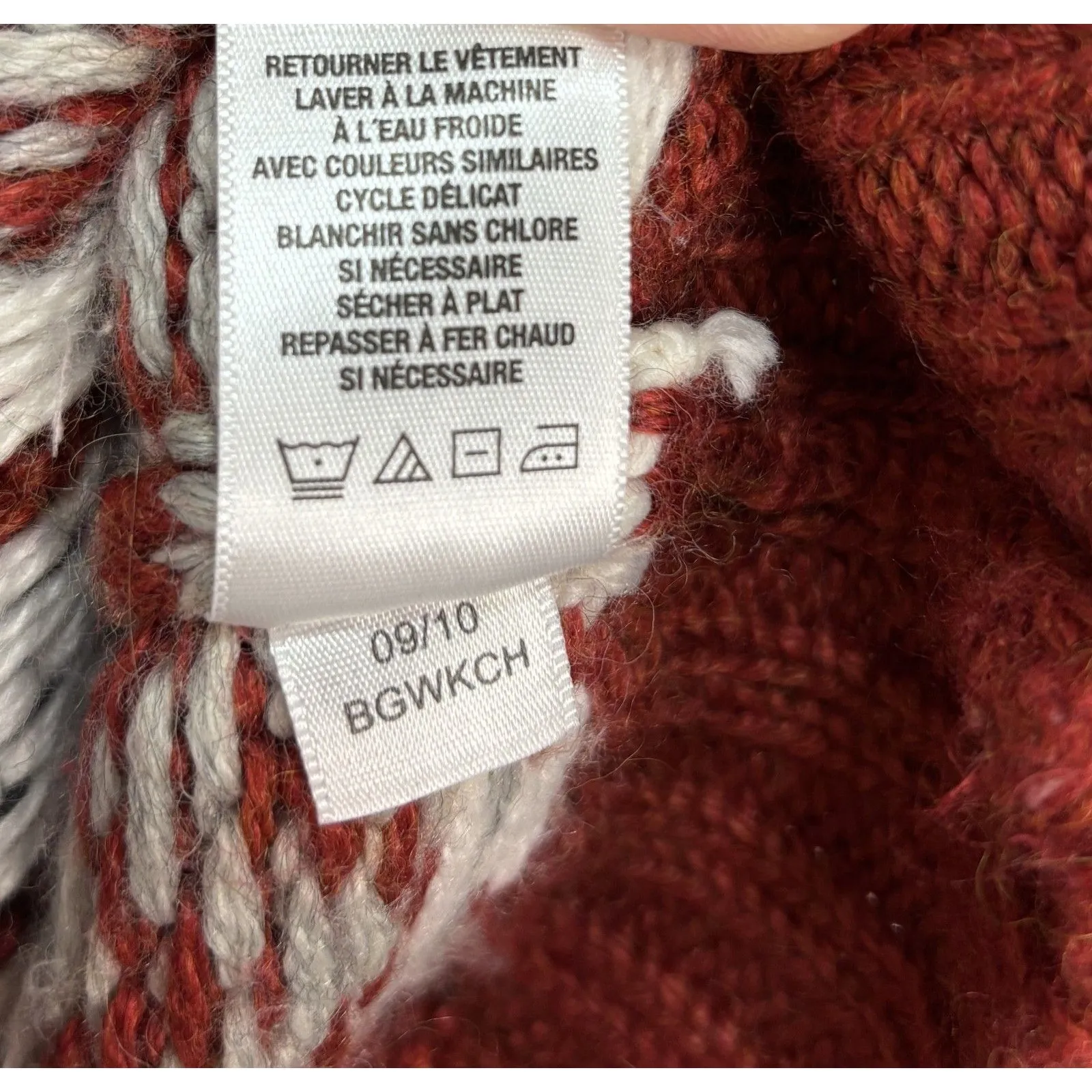 Vtg Womens Chunky Cable Knit Cardigan Button Sweater Nordic Fair Isle 2010 Sz S - Image 6