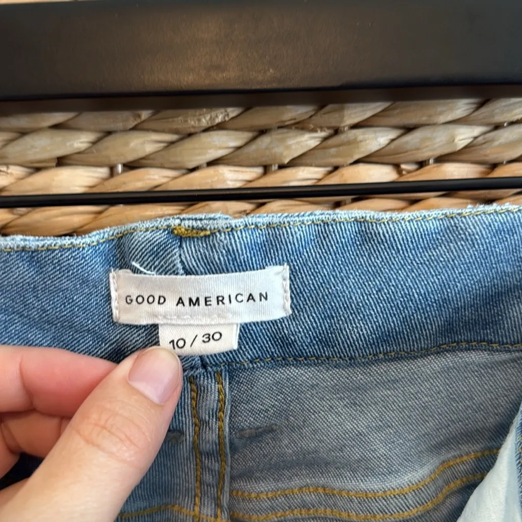 Good American Good Legs High-Rise Intentionally Distressed Skinny Ankle Jeans 30 - Image 9