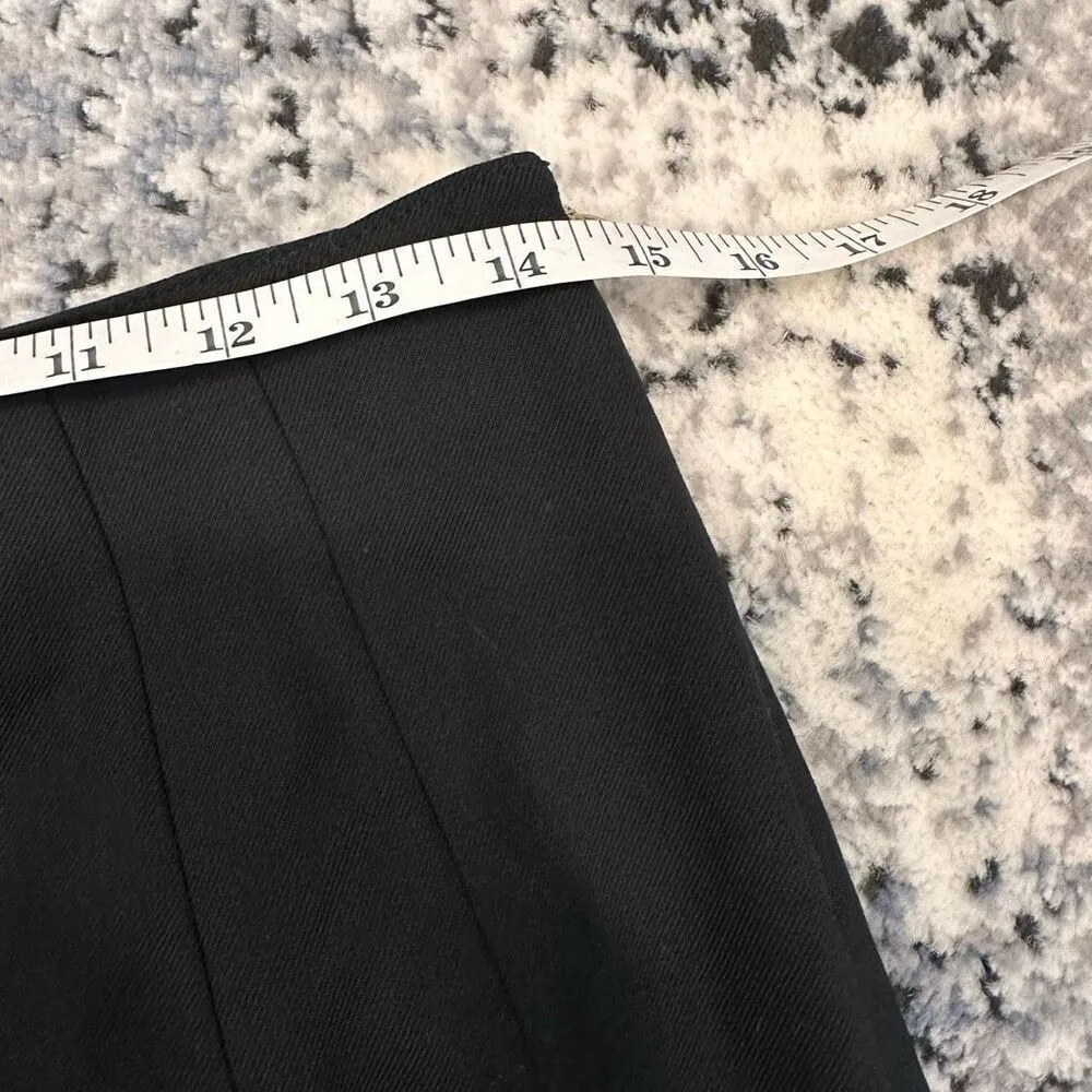 Club Monaco Linzee Wool Blend Black Mid Rise Trouser pants Size 2 Button Hem - Image 8