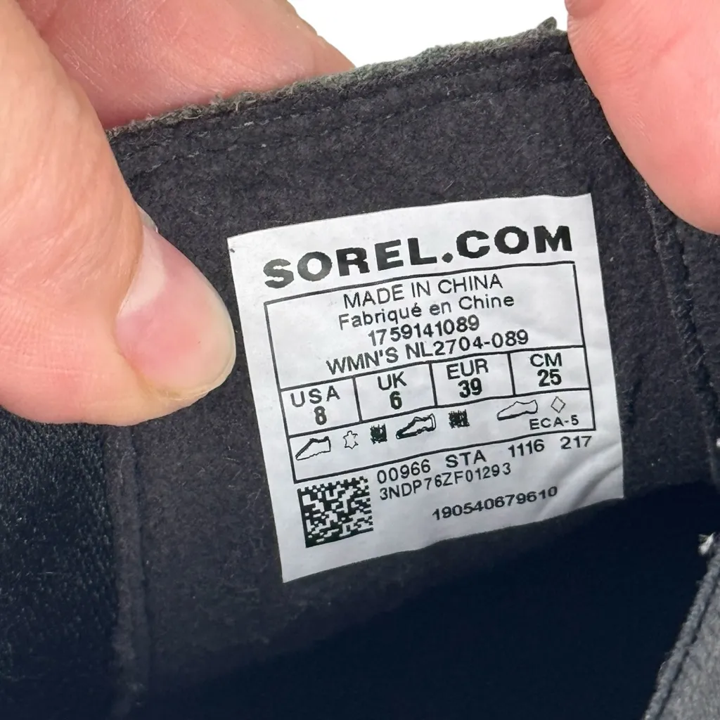 Sorel Lea Hidden Wedge Chelsea Ankle Boots Gray Leather Pull On Waterproof Size 8 - Image 13