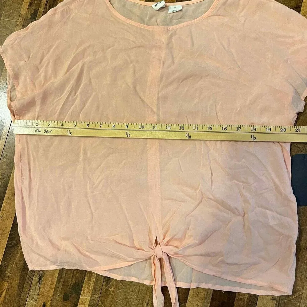 Melrose and Market Pink Rayon Short Sleeve Blouse‎ Top Size M - Image 8