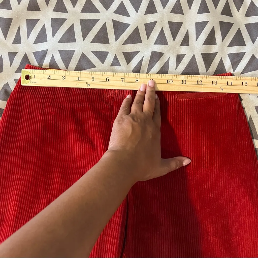 J. McLaughlin Red Stretch Corduroy Cotton Mid Rise Straight Leg Size‎ 2 - Image 11