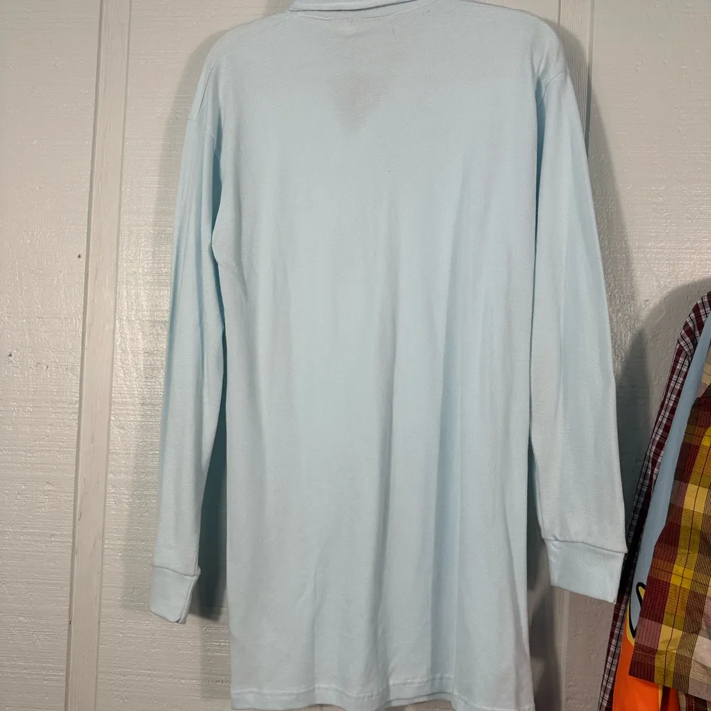 Threadbare Light Blue Long Sleeve Polo Mini Dress Size Medium NWT - Image 8