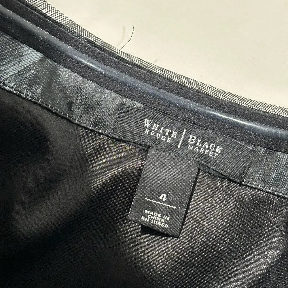 WHBM Strapless Feather Print black and white Dress size 4 - Image 10