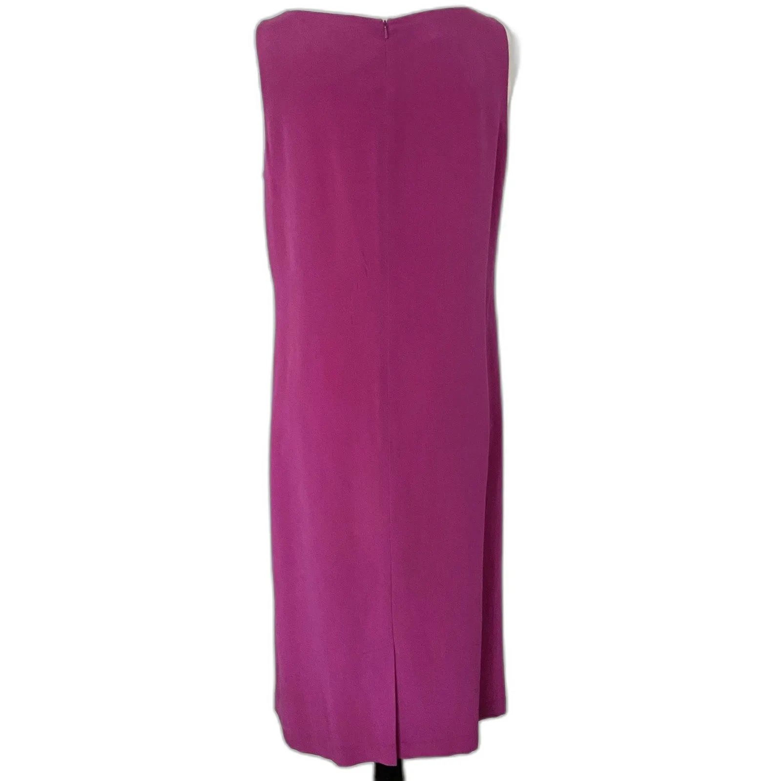 Cynthia Howie Maggy Boutique Fuchsia Silk Sleeveless Midi Dress with Shrug Sz 10 Pink - Image 5
