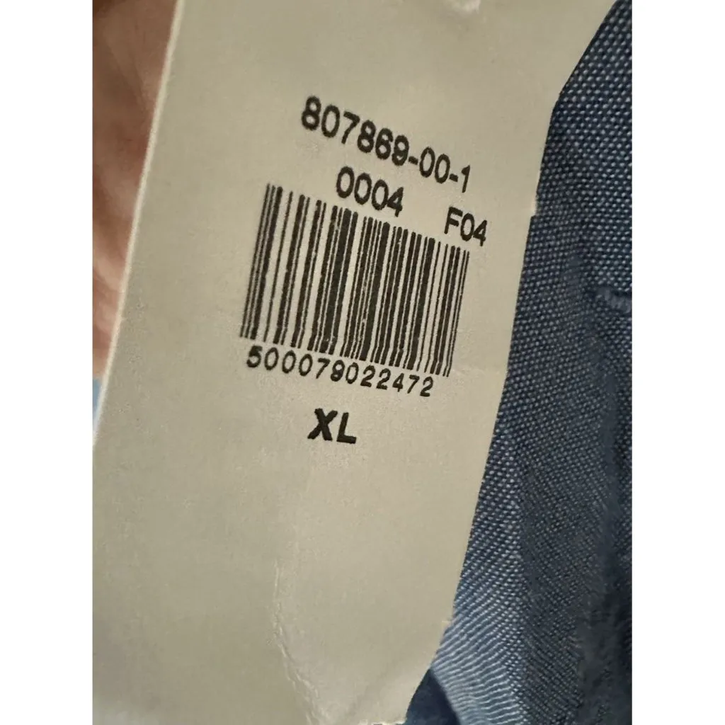 Old Navy Blue Boho Chambray Long Sleeve Blouse Size XL - Image 3