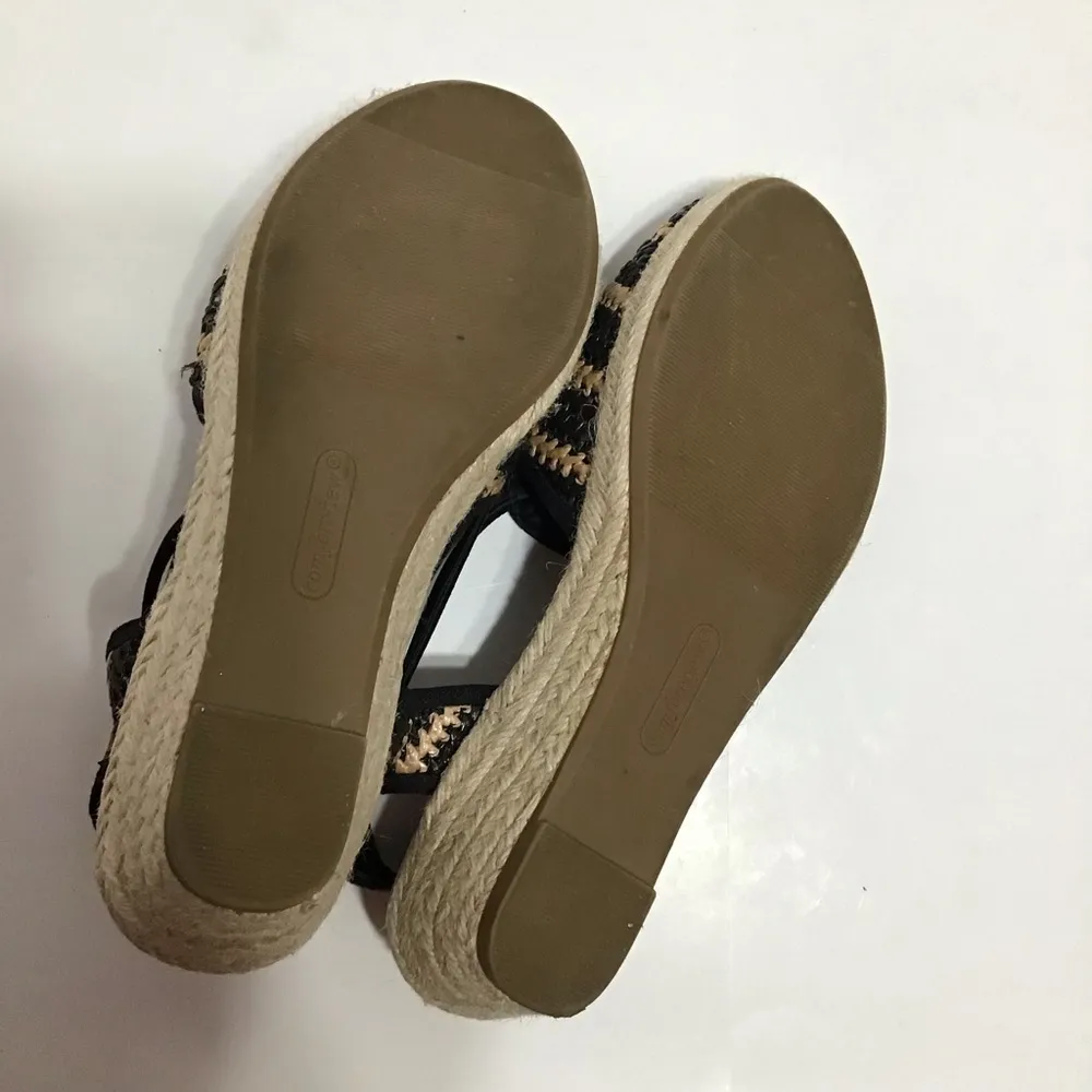 Comfortview‎ Womens Black Brown Slingback The Clea Wedge Espadrille Size 8 - Image 7