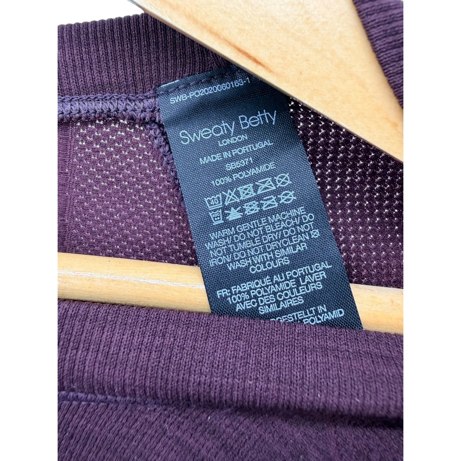 Sweaty‎ Betty Athlete Seamless Workout Top Burgundy XL Lightweight Sweat Wicking - Image 2