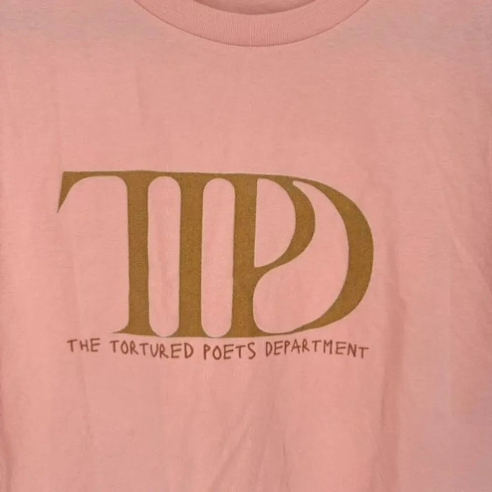 Ascolour Taylor Swift The Tortured Poets Department Crop‎ Top Pink & Gold XS - Image 6