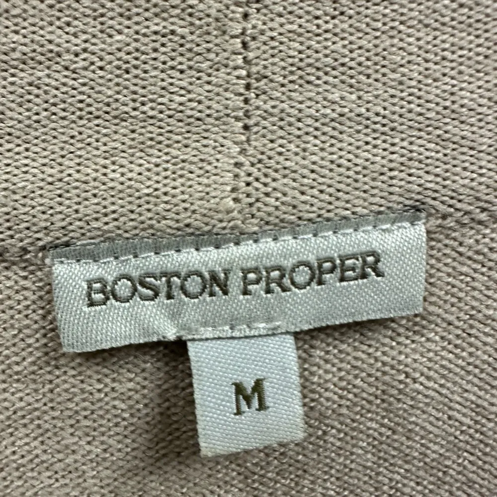 Boston Proper Tan Open Front Cardigan Knit Pocket Sweater Womens Medium - Image 8