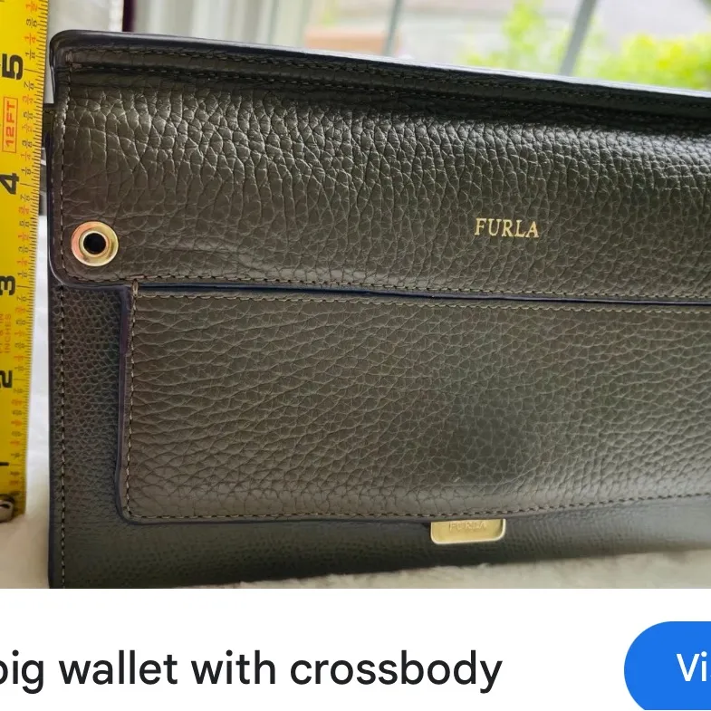 Furla Dark Black Pebble Leather Shoulder Bag | Crossbody Wallet Purse Authentic - Image 3