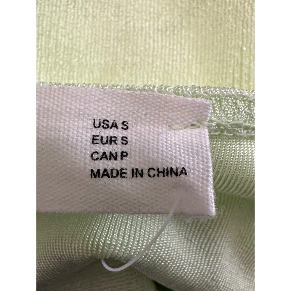 Elodie  Womens Tank Top Green Sleeveless Halter Tie O Ring Ruched Crop S New - Image 8