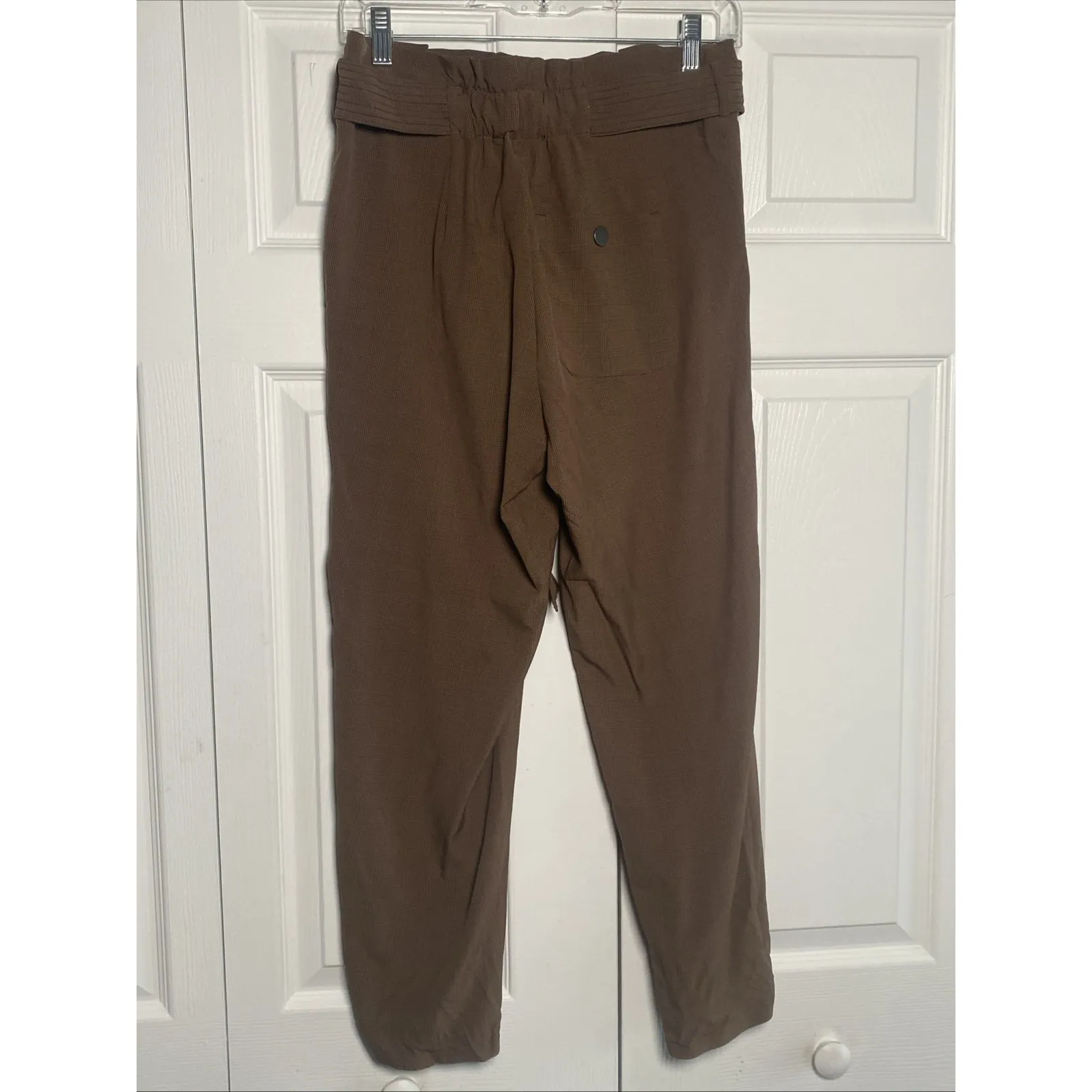 Athleta Womens 4P Brown Paperbag Tie Waist Career Comfort High Rise - Image 5