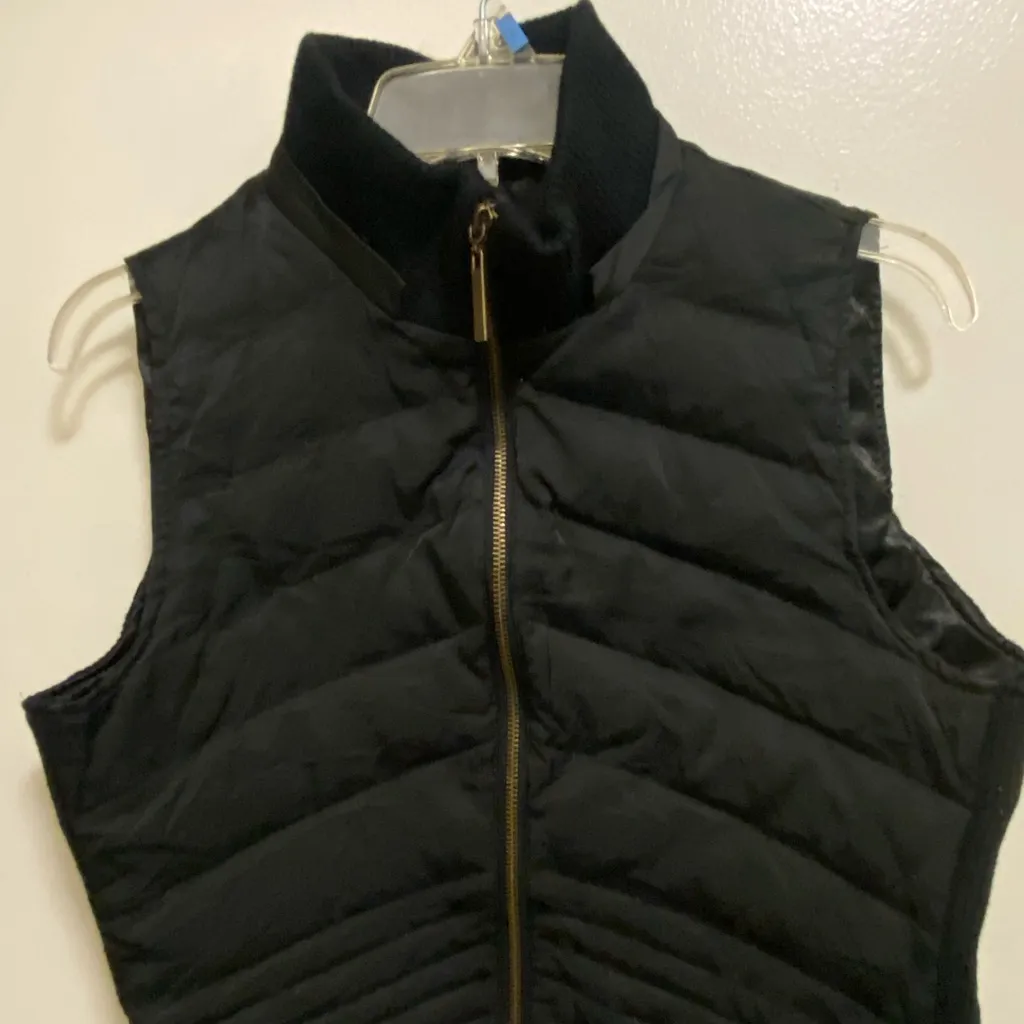 Maurices Womens Black Quilted Puffer Vest Jacket M Medium Full Zip Bust 38” - Image 3