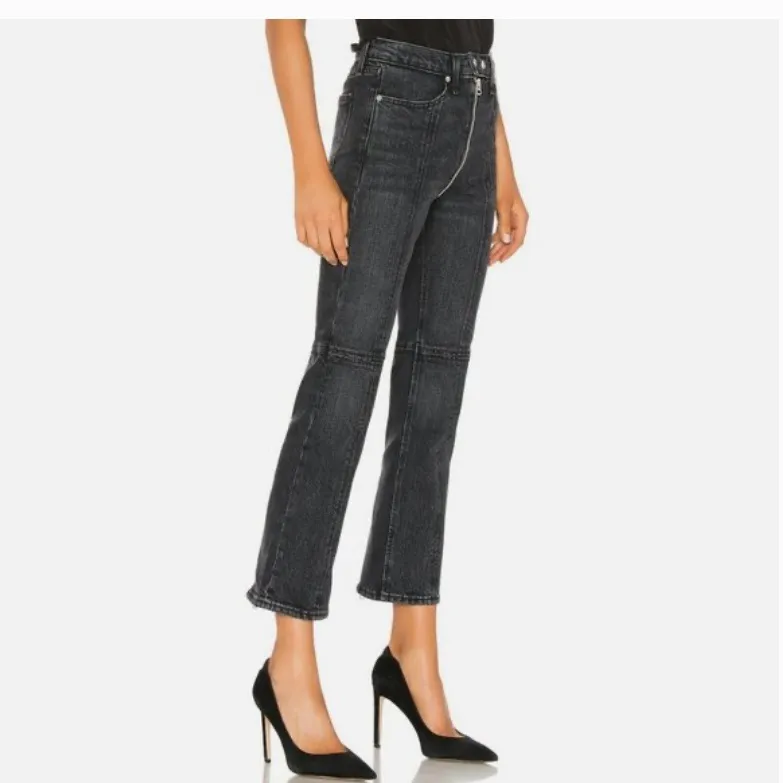 Rag & Bone Iver Black Bain Zipper Detail Cropped Jeans - Image 9