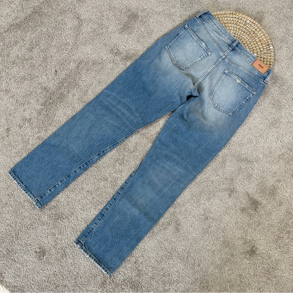 Edwin Women’s CAI Classic Straight Leg Jeans Button Fly High Rise Blue Shiled 26 - Image 5