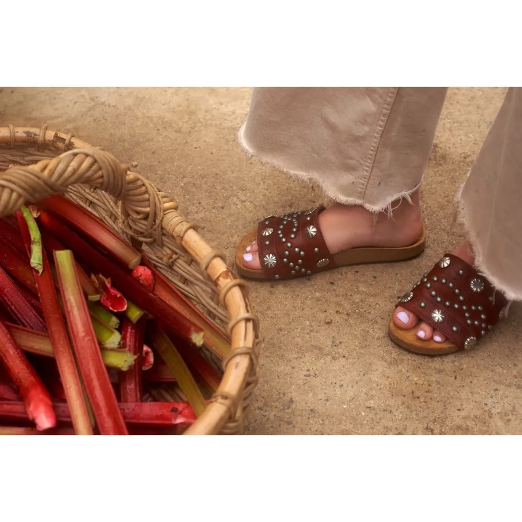 Penelope Chilvers Sol stud slides Brown Size 7 - Image 3