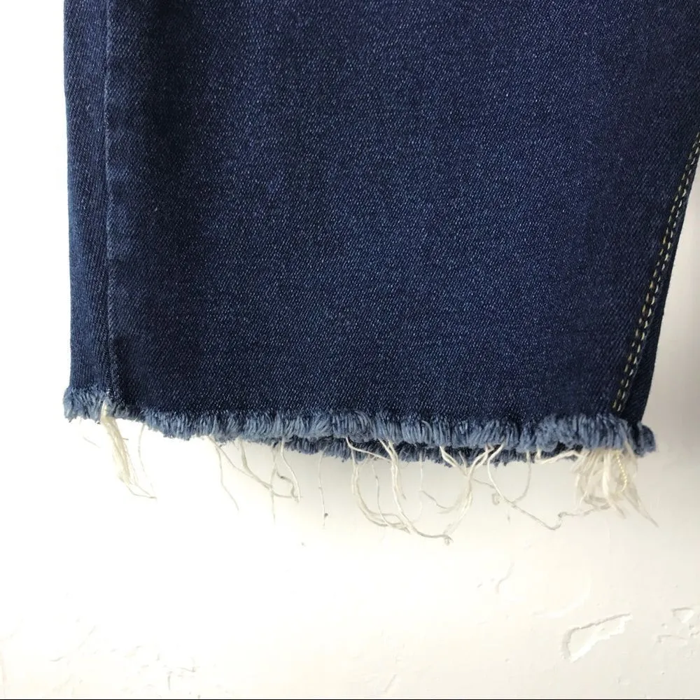 BDG Blue Dark Wash Frayed Hem Bermuda Denim Jean Shorts 28 - Image 3