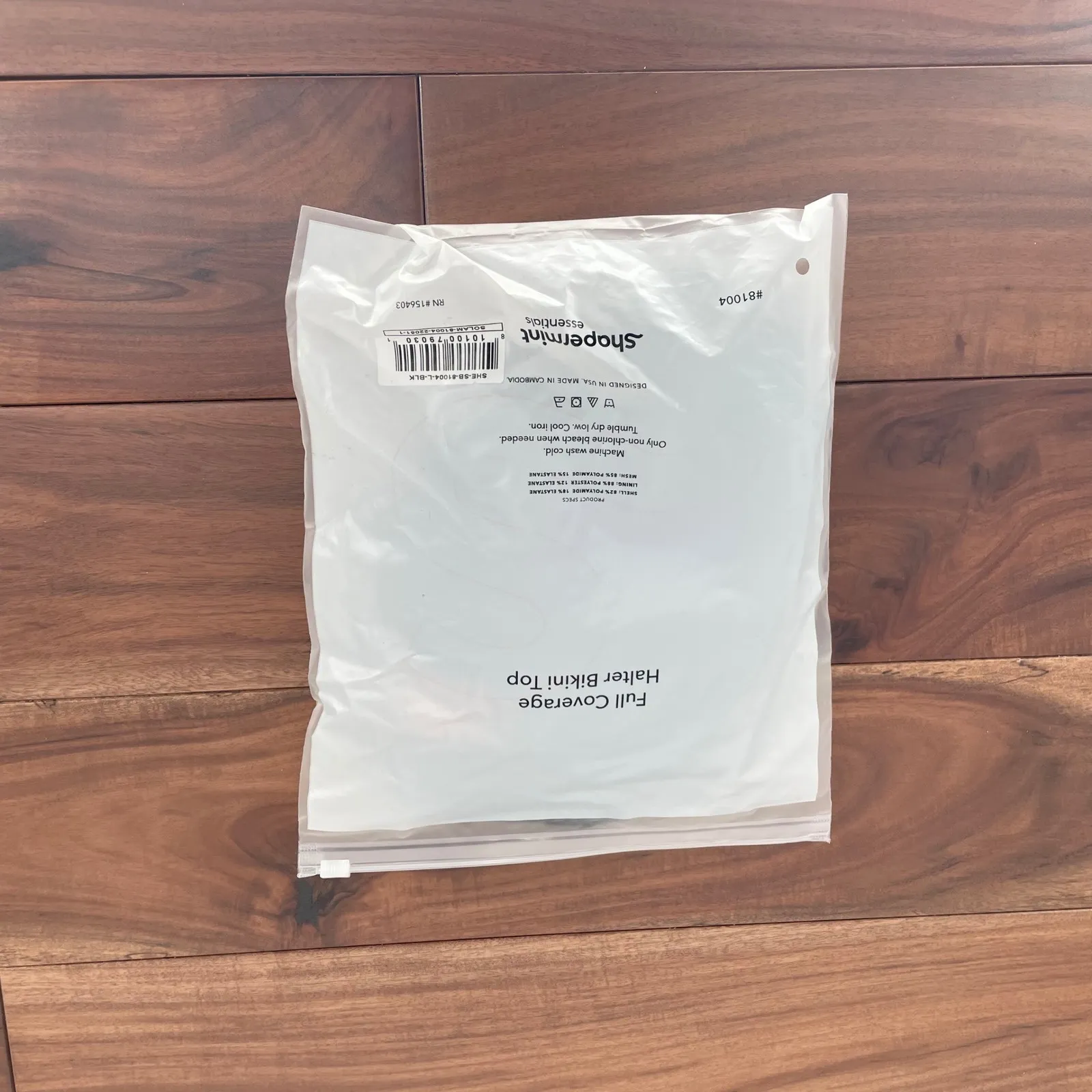 Shapermint Essentials Full Coverage Halter Bikini Top Black Size L Size L - Image 6