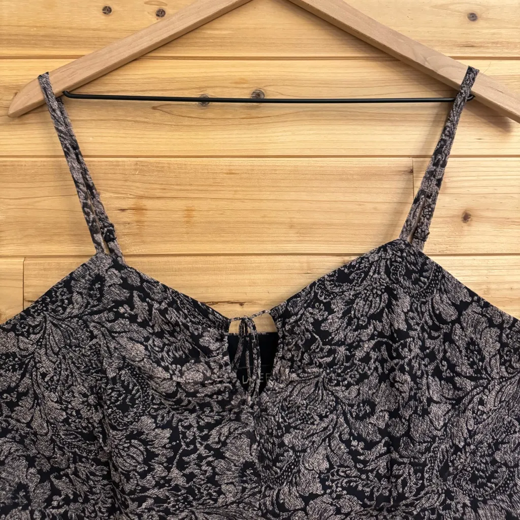 Lane Bryant XL Dark Coquette Filigree Lace Silk Dainty Spaghetti Strap Tank Top Black - Image 2