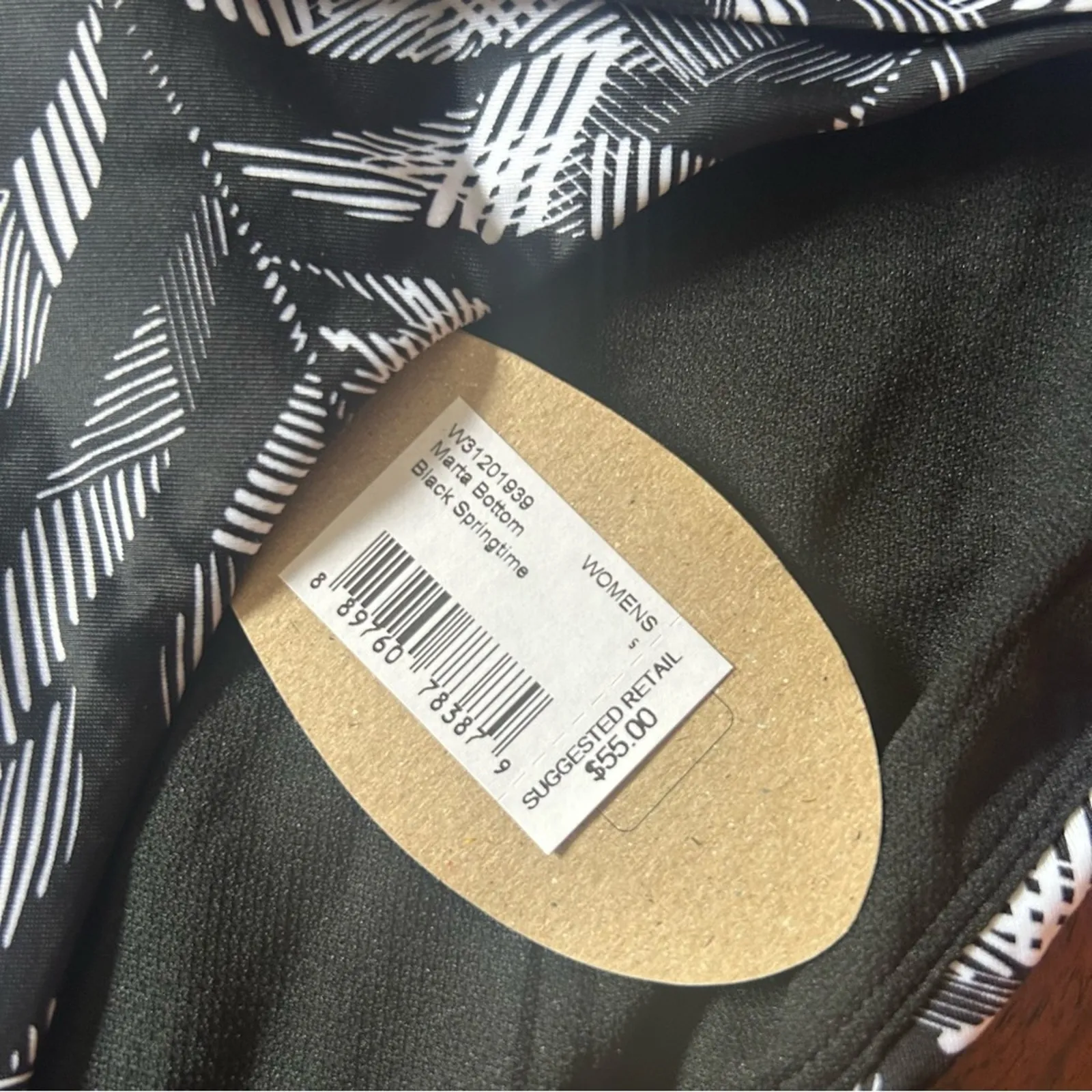 Prana Marta Bottom Black Springtime Hipster Swim Bikini Bottoms NWT Size S - Image 3