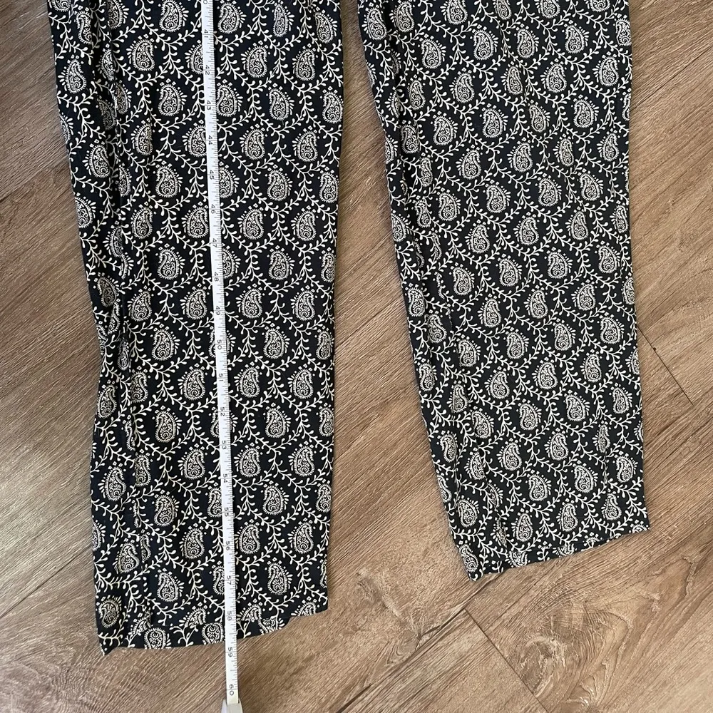 Lou & Grey Sleeveless Jumpsuit Black White Boho Festival Pockets ~ Size M - Image 14