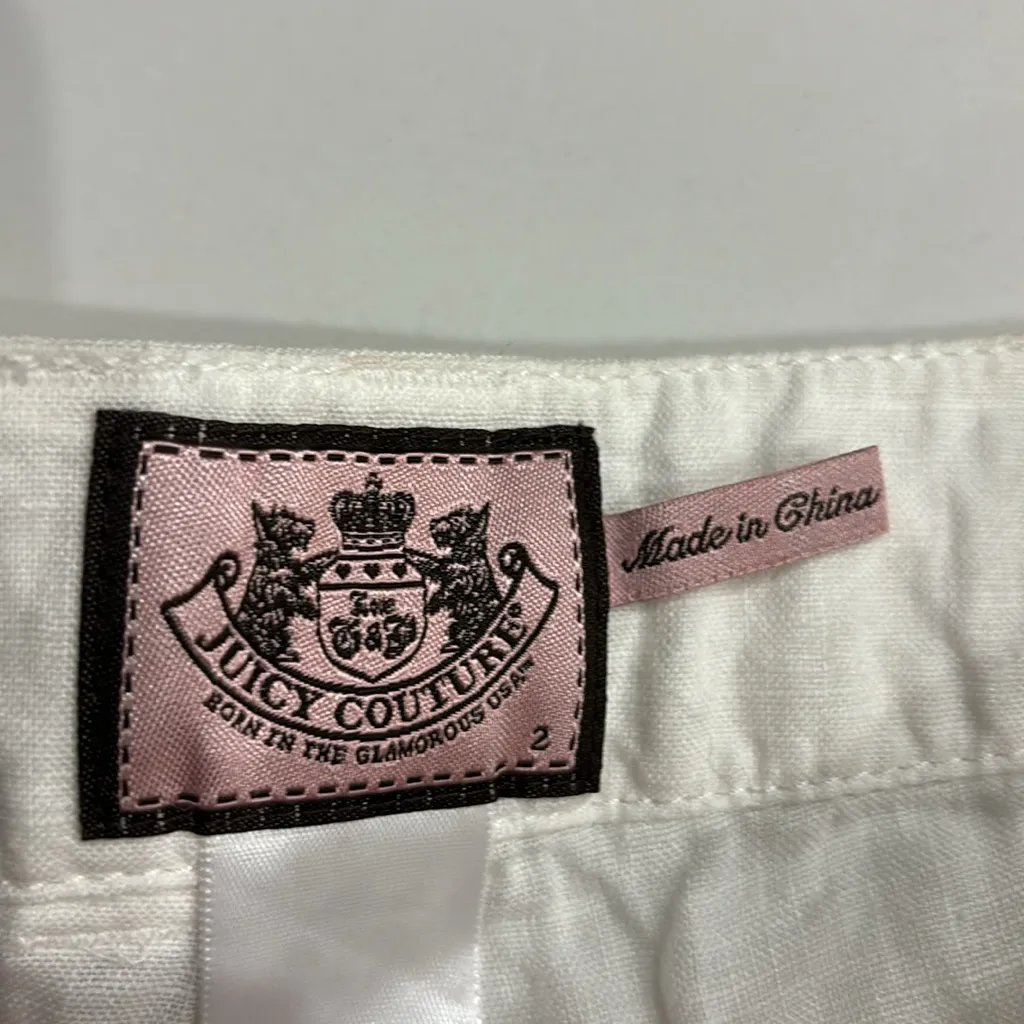 Juicy Couture White Linen Crop Pants - Image 6
