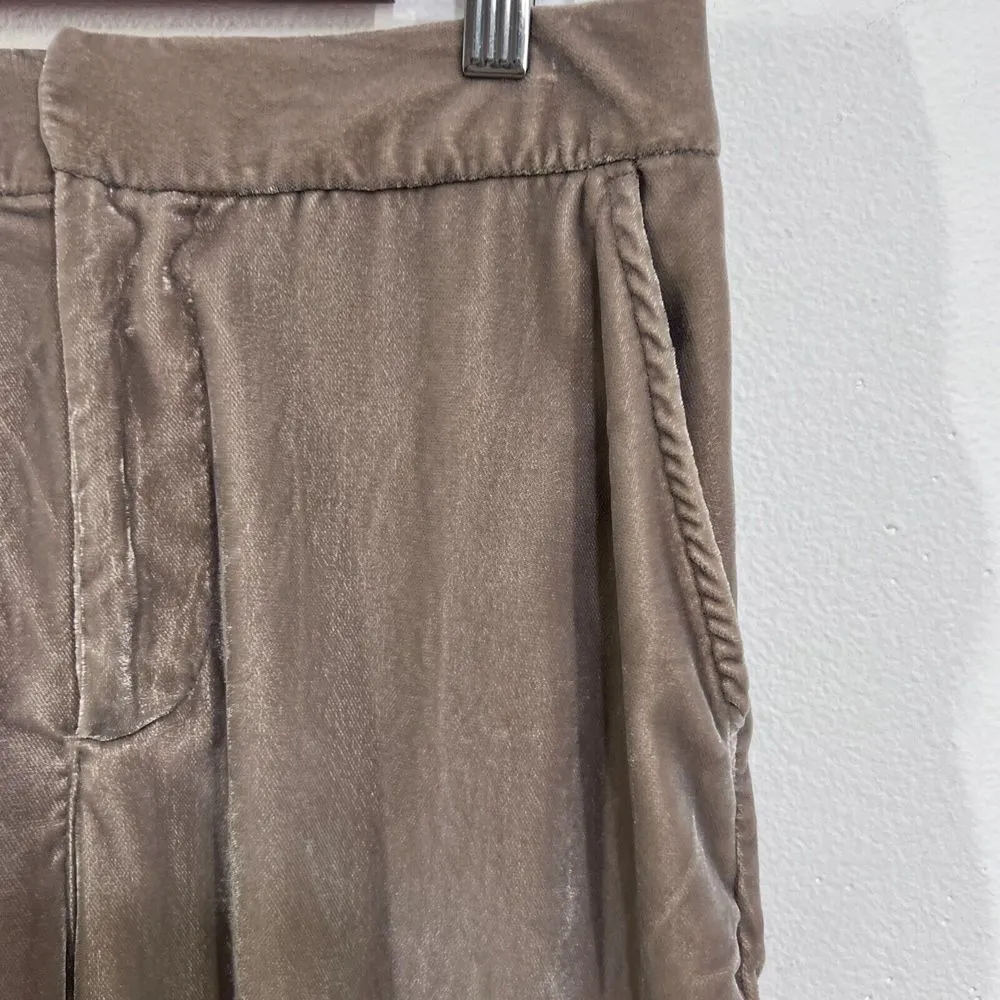 Gap Pants Women 4 Gray Velvet Velour Wide Leg Pants‎ Pockets Mid Rise Classic - Image 6