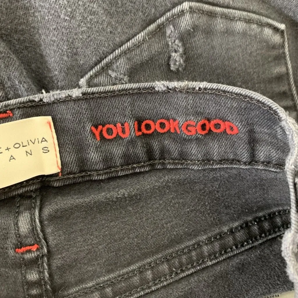 Alice Olivia Womens Jeans 25 Black High Rise Skinny Denim Designer Chic - Image 8