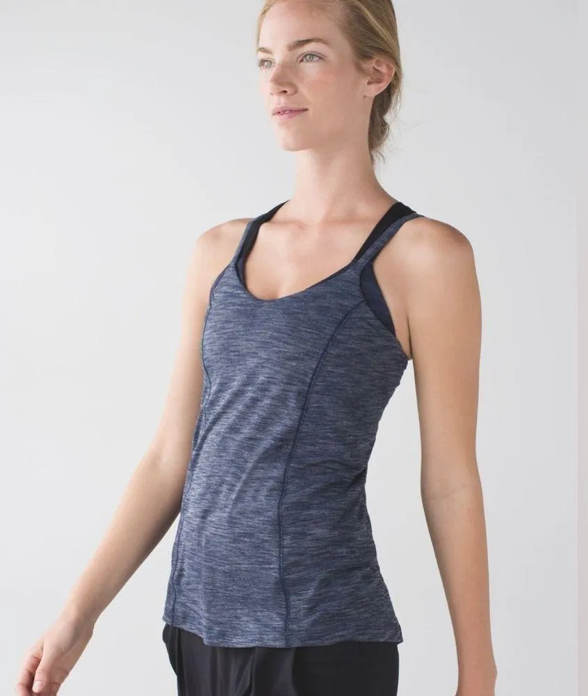 Lululemon Run For Gold Tank Heathered Deep Navy/Deep Navy (Size 6) - Image 2