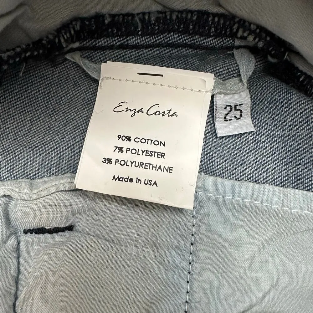 ENZA COSTA Women’s 25 Blue Straight Leg Premium Denim Trouser Pant High Rise NEW - Image 3