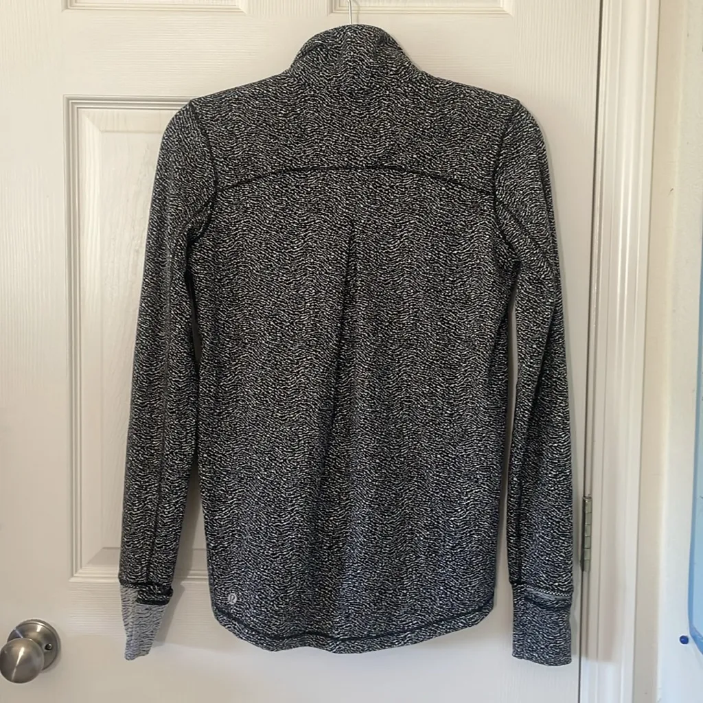 Lululemon Race Your Pace 1/2 Zip Wee Stripe Black Heathered Black Size 6 - Image 12